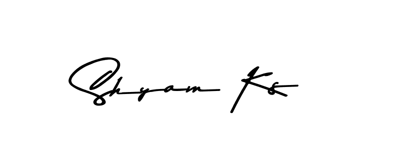 Create a beautiful signature design for name Shyam Ks. With this signature (Asem Kandis PERSONAL USE) fonts, you can make a handwritten signature for free. Shyam Ks signature style 9 images and pictures png