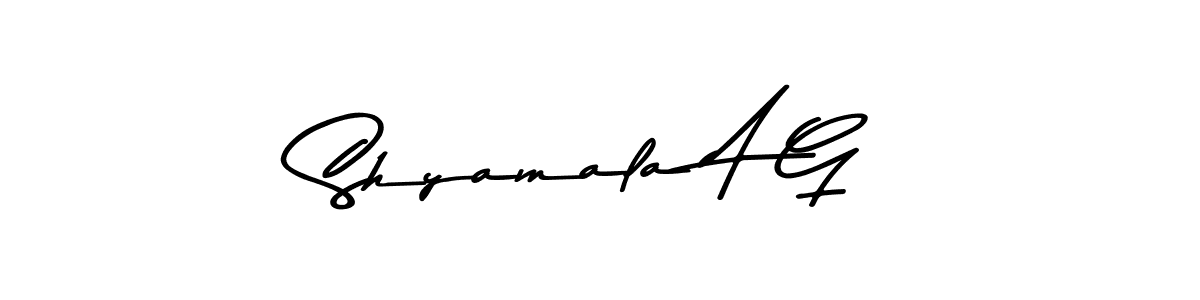 This is the best signature style for the Shyamala A G name. Also you like these signature font (Asem Kandis PERSONAL USE). Mix name signature. Shyamala A G signature style 9 images and pictures png