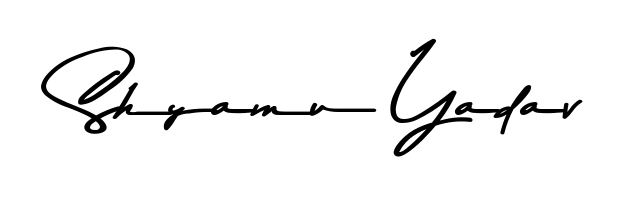 Designed for modern professionals: Shyamu Yadav name signature crafted with Asem Kandis PERSONAL USE script. Ready for digital PDF workflows. Shyamu Yadav signature style 9 images and pictures png