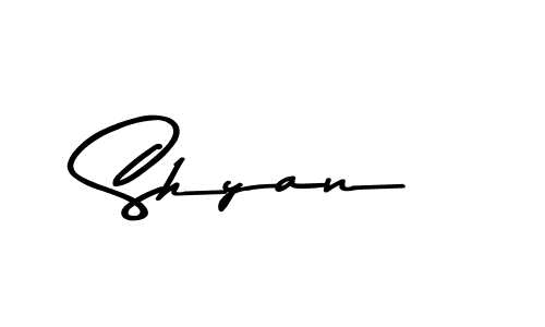 Similarly Asem Kandis PERSONAL USE is the best handwritten signature design. Signature creator online .You can use it as an online autograph creator for name Shyan. Shyan signature style 9 images and pictures png