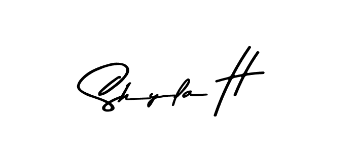 if you are searching for the best signature style for your name Shyla H. so please give up your signature search. here we have designed multiple signature styles  using Asem Kandis PERSONAL USE. Shyla H signature style 9 images and pictures png