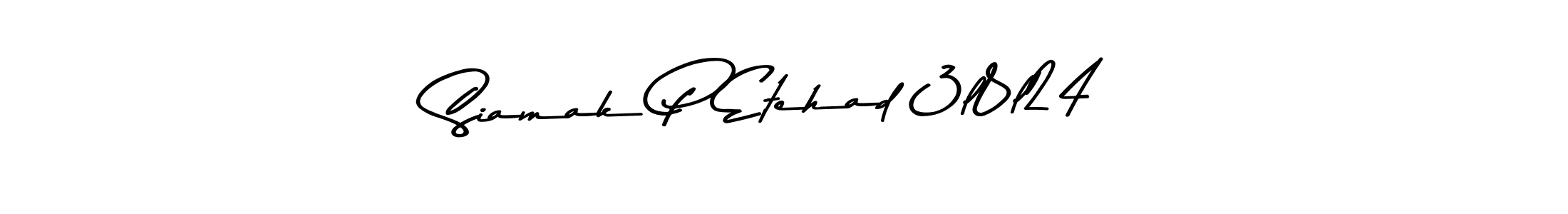 How to make Siamak P Etehad 3l8l24 name signature. Use Asem Kandis PERSONAL USE style for creating short signs online. This is the latest handwritten sign. Siamak P Etehad 3l8l24 signature style 9 images and pictures png