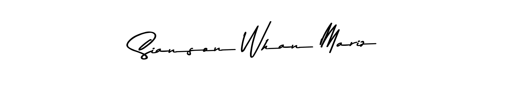 You should practise on your own different ways (Asem Kandis PERSONAL USE) to write your name (Sianson Whan Mariz) in signature. don't let someone else do it for you. Sianson Whan Mariz signature style 9 images and pictures png