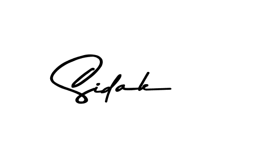 Create a beautiful signature design for name Sidak. With this signature (Asem Kandis PERSONAL USE) fonts, you can make a handwritten signature for free. Sidak signature style 9 images and pictures png