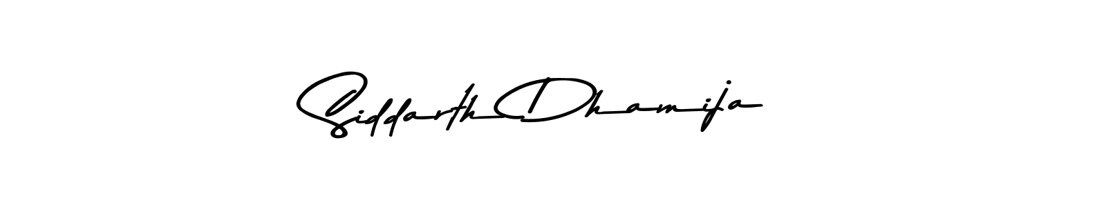 How to make Siddarth Dhamija name signature. Use Asem Kandis PERSONAL USE style for creating short signs online. This is the latest handwritten sign. Siddarth Dhamija signature style 9 images and pictures png