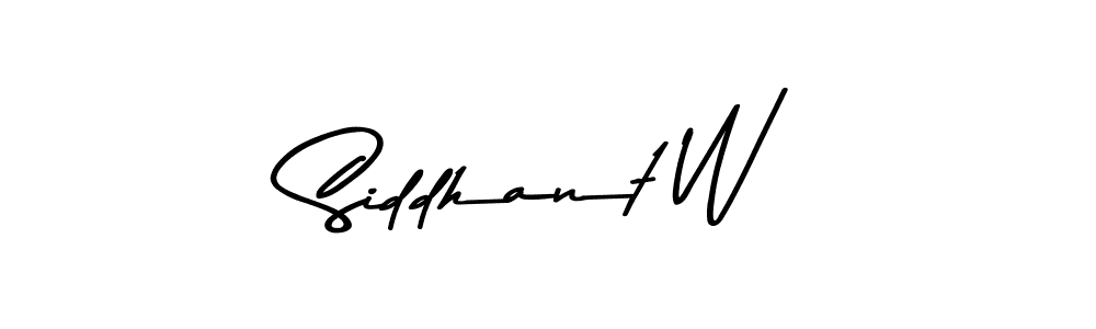 Make a beautiful signature design for name Siddhant W. With this signature (Asem Kandis PERSONAL USE) style, you can create a handwritten signature for free. Siddhant W signature style 9 images and pictures png