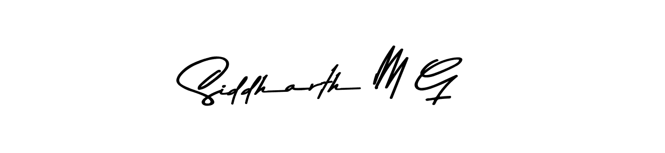 How to make Siddharth M G name signature. Use Asem Kandis PERSONAL USE style for creating short signs online. This is the latest handwritten sign. Siddharth M G signature style 9 images and pictures png