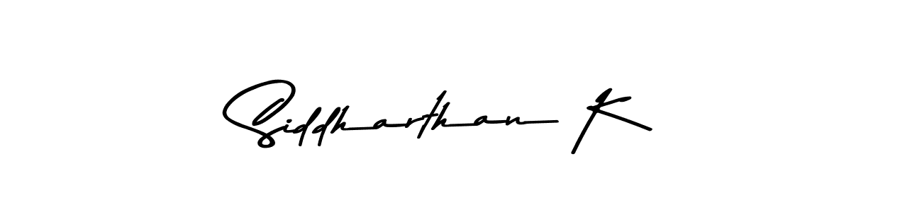 Make a beautiful signature design for name Siddharthan K. With this signature (Asem Kandis PERSONAL USE) style, you can create a handwritten signature for free. Siddharthan K signature style 9 images and pictures png