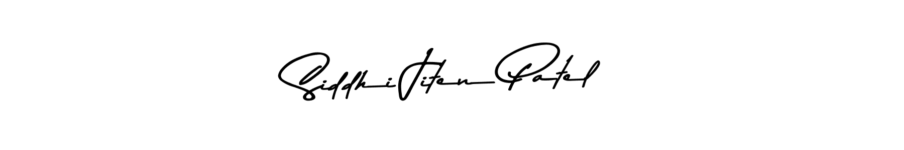 Create a beautiful signature design for name Siddhi Jiten Patel. With this signature (Asem Kandis PERSONAL USE) fonts, you can make a handwritten signature for free. Siddhi Jiten Patel signature style 9 images and pictures png