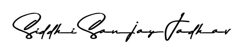 A sleek calligraphic signature for name Siddhi Sanjay Jadhav utilizing Asem Kandis PERSONAL USE styling. Great for adding personal signatures to photos and art. Siddhi Sanjay Jadhav signature style 9 images and pictures png