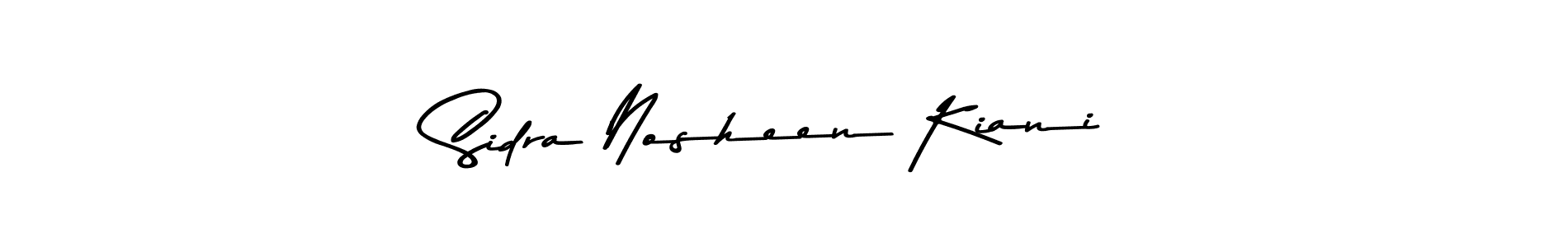 How to make Sidra Nosheen Kiani name signature. Use Asem Kandis PERSONAL USE style for creating short signs online. This is the latest handwritten sign. Sidra Nosheen Kiani signature style 9 images and pictures png