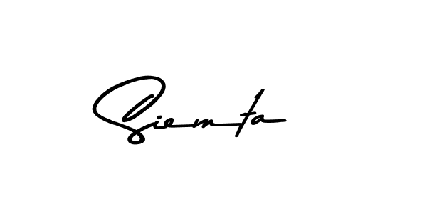 Make a beautiful signature design for name Siemta. Use this online signature maker to create a handwritten signature for free. Siemta signature style 9 images and pictures png