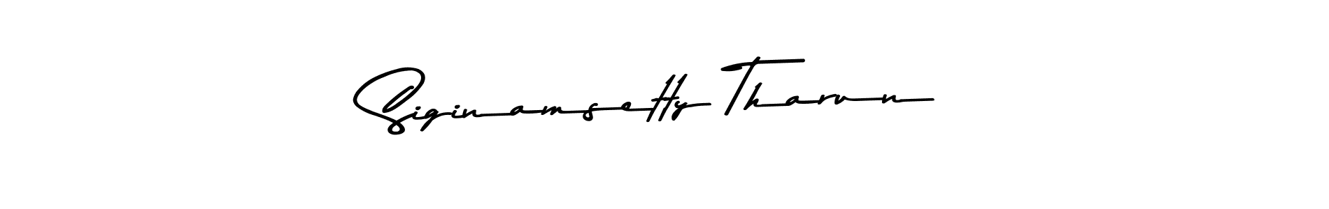 Design your own signature with our free online signature maker. With this signature software, you can create a handwritten (Asem Kandis PERSONAL USE) signature for name Siginamsetty Tharun. Siginamsetty Tharun signature style 9 images and pictures png