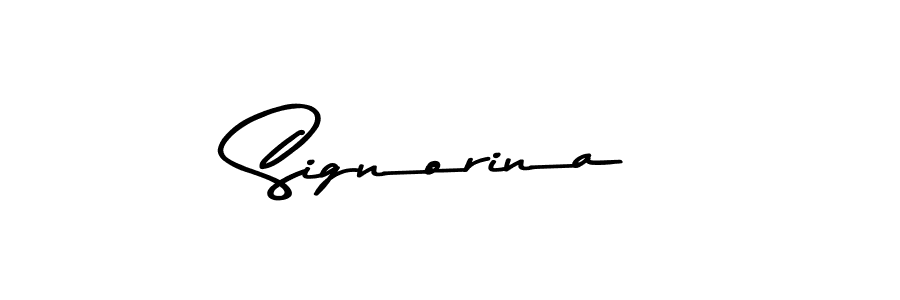 Create a beautiful signature design for name Signorina. With this signature (Asem Kandis PERSONAL USE) fonts, you can make a handwritten signature for free. Signorina signature style 9 images and pictures png