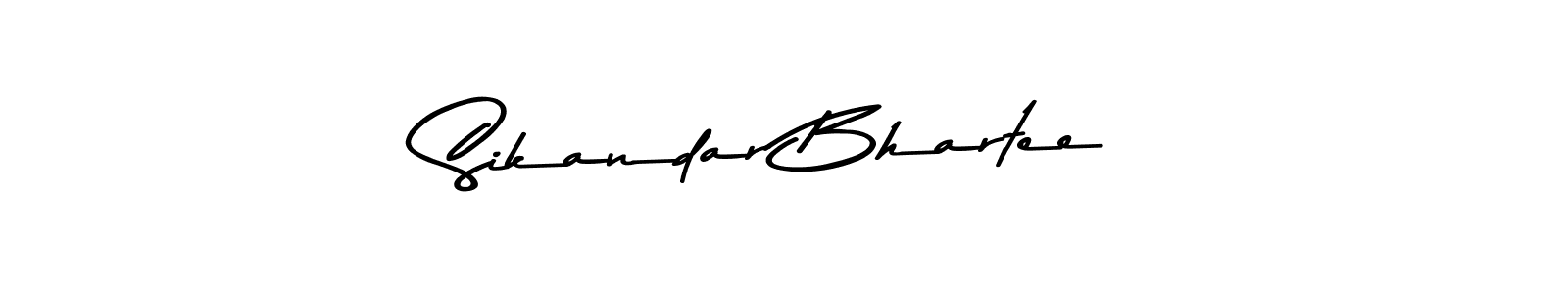 How to make Sikandar Bhartee name signature. Use Asem Kandis PERSONAL USE style for creating short signs online. This is the latest handwritten sign. Sikandar Bhartee signature style 9 images and pictures png