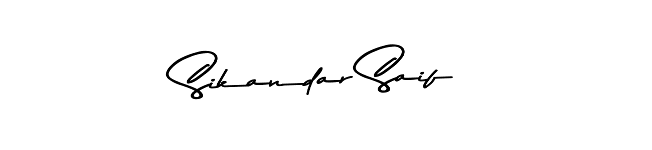 Create a beautiful signature design for name Sikandar Saif. With this signature (Asem Kandis PERSONAL USE) fonts, you can make a handwritten signature for free. Sikandar Saif signature style 9 images and pictures png