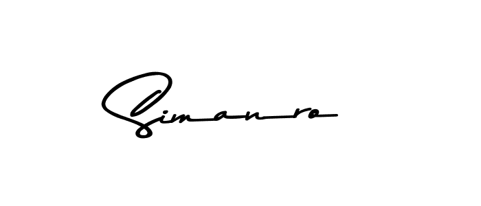 Use a signature maker to create a handwritten signature online. With this signature software, you can design (Asem Kandis PERSONAL USE) your own signature for name Simanro. Simanro signature style 9 images and pictures png