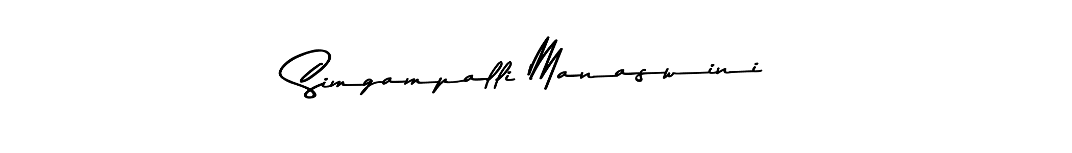 Make a beautiful signature design for name Simgampalli Manaswini. With this signature (Asem Kandis PERSONAL USE) style, you can create a handwritten signature for free. Simgampalli Manaswini signature style 9 images and pictures png