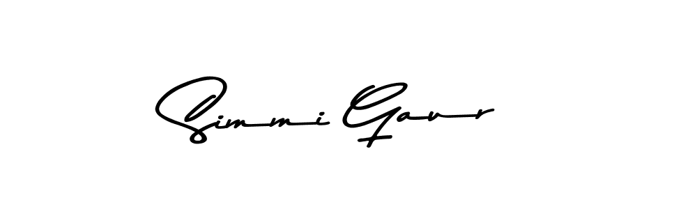 Simmi Gaur stylish signature style. Best Handwritten Sign (Asem Kandis PERSONAL USE) for my name. Handwritten Signature Collection Ideas for my name Simmi Gaur. Simmi Gaur signature style 9 images and pictures png