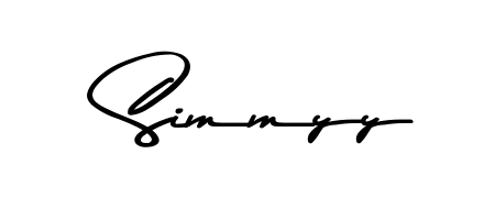 A stylish, flowing autograph style designed for name Simmyy using Asem Kandis PERSONAL USE typography. Perfect for digital creative projects. Simmyy signature style 9 images and pictures png
