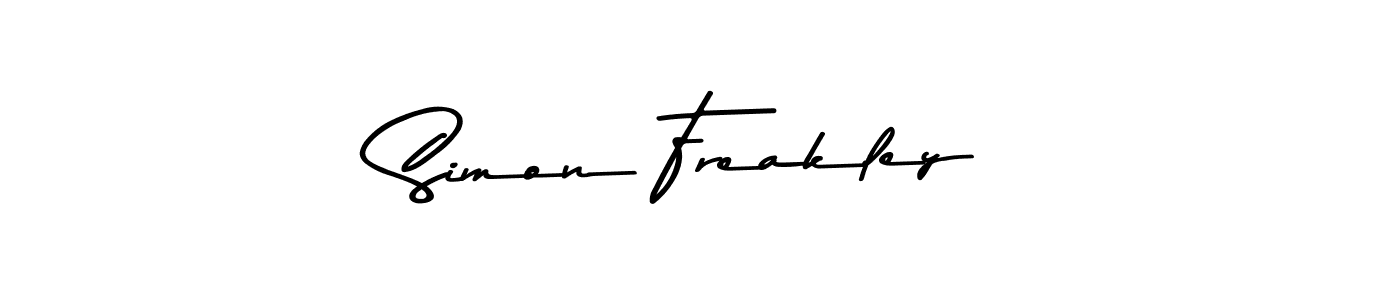 How to make Simon Freakley name signature. Use Asem Kandis PERSONAL USE style for creating short signs online. This is the latest handwritten sign. Simon Freakley signature style 9 images and pictures png