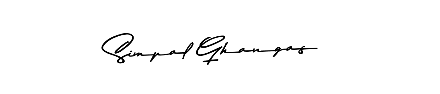 You should practise on your own different ways (Asem Kandis PERSONAL USE) to write your name (Simpal Ghangas) in signature. don't let someone else do it for you. Simpal Ghangas signature style 9 images and pictures png