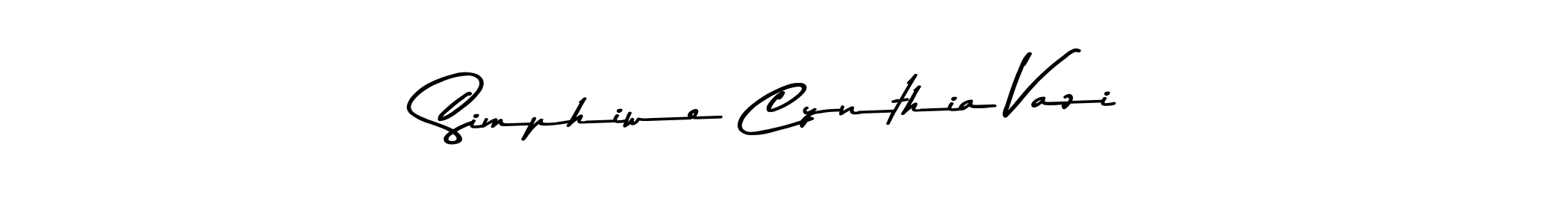 Also You can easily find your signature by using the search form. We will create Simphiwe Cynthia Vazi name handwritten signature images for you free of cost using Asem Kandis PERSONAL USE sign style. Simphiwe Cynthia Vazi signature style 9 images and pictures png