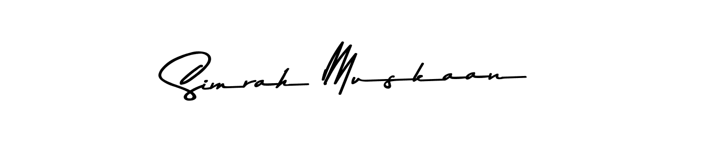 Simrah Muskaan stylish signature style. Best Handwritten Sign (Asem Kandis PERSONAL USE) for my name. Handwritten Signature Collection Ideas for my name Simrah Muskaan. Simrah Muskaan signature style 9 images and pictures png