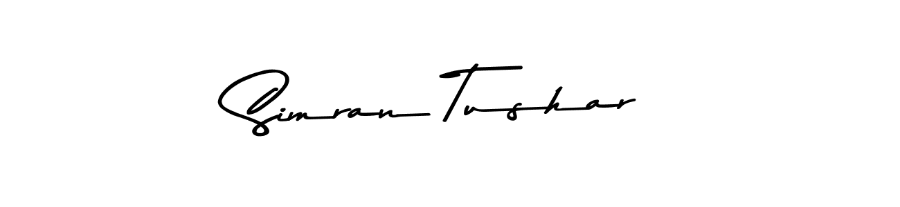 How to make Simran Tushar name signature. Use Asem Kandis PERSONAL USE style for creating short signs online. This is the latest handwritten sign. Simran Tushar signature style 9 images and pictures png