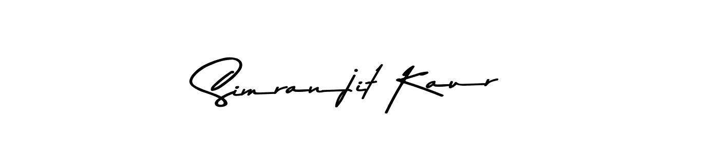 Make a beautiful signature design for name Simranjit Kaur. With this signature (Asem Kandis PERSONAL USE) style, you can create a handwritten signature for free. Simranjit Kaur signature style 9 images and pictures png
