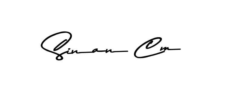 Make a beautiful signature design for name Sinan Cm. With this signature (Asem Kandis PERSONAL USE) style, you can create a handwritten signature for free. Sinan Cm signature style 9 images and pictures png