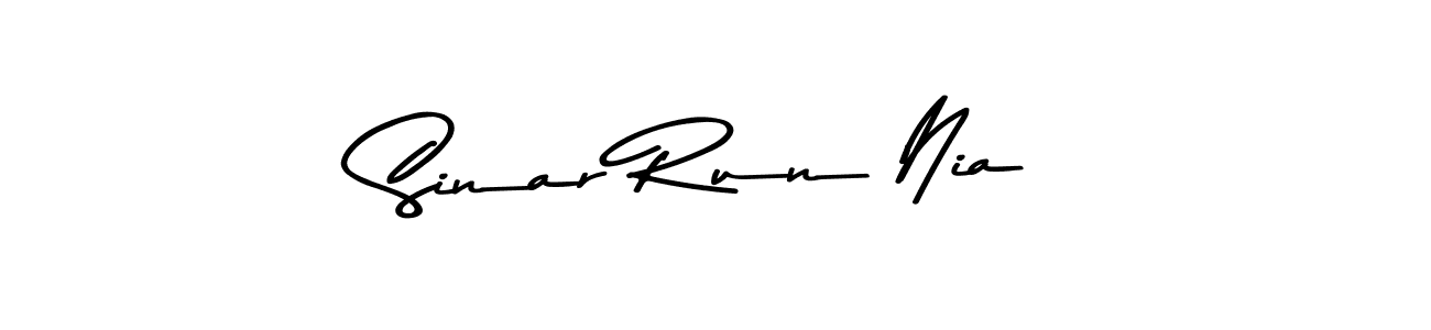 Also You can easily find your signature by using the search form. We will create Sinar Run Nia name handwritten signature images for you free of cost using Asem Kandis PERSONAL USE sign style. Sinar Run Nia signature style 9 images and pictures png