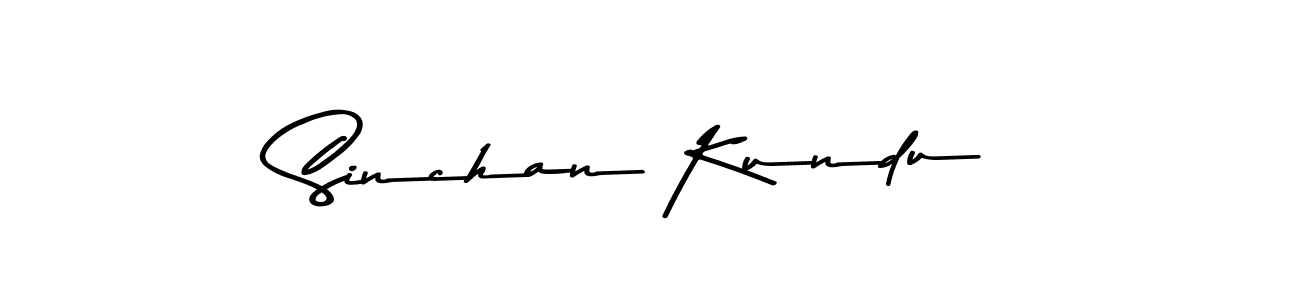 How to make Sinchan Kundu name signature. Use Asem Kandis PERSONAL USE style for creating short signs online. This is the latest handwritten sign. Sinchan Kundu signature style 9 images and pictures png