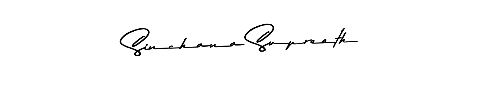 Create a beautiful signature design for name Sinchana Supreeth. With this signature (Asem Kandis PERSONAL USE) fonts, you can make a handwritten signature for free. Sinchana Supreeth signature style 9 images and pictures png