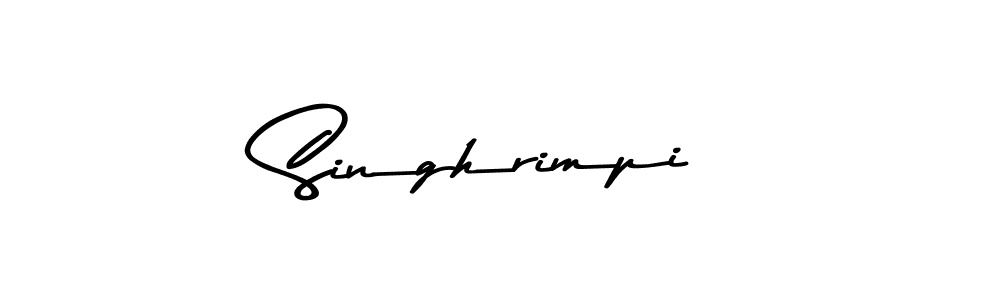 Create a beautiful signature design for name Singhrimpi. With this signature (Asem Kandis PERSONAL USE) fonts, you can make a handwritten signature for free. Singhrimpi signature style 9 images and pictures png