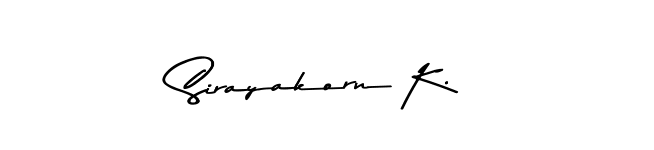 Design your own signature with our free online signature maker. With this signature software, you can create a handwritten (Asem Kandis PERSONAL USE) signature for name Sirayakorn K.. Sirayakorn K. signature style 9 images and pictures png