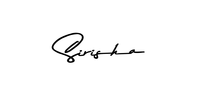 Create a beautiful signature design for name Sirisha. With this signature (Asem Kandis PERSONAL USE) fonts, you can make a handwritten signature for free. Sirisha signature style 9 images and pictures png