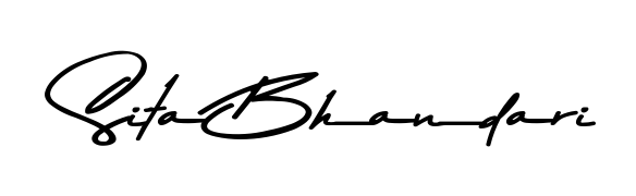 The Asem Kandis PERSONAL USE typeface gives name Sita Bhandari a refined look. Suitable for certificates, diplomas, and official verification. Sita Bhandari signature style 9 images and pictures png