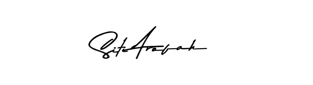 Make a beautiful signature design for name Siti Arofah. With this signature (Asem Kandis PERSONAL USE) style, you can create a handwritten signature for free. Siti Arofah signature style 9 images and pictures png
