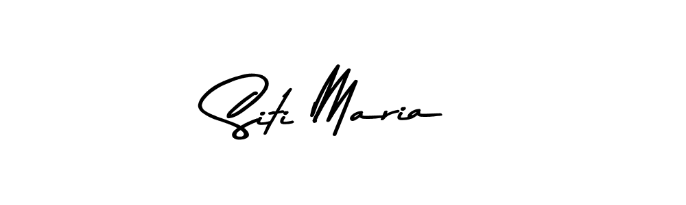 How to make Siti Maria name signature. Use Asem Kandis PERSONAL USE style for creating short signs online. This is the latest handwritten sign. Siti Maria signature style 9 images and pictures png