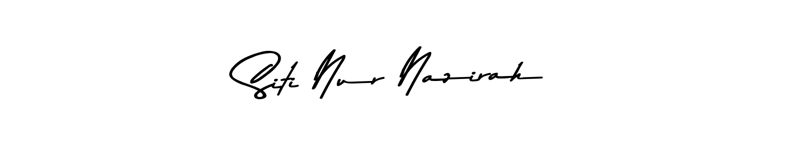How to make Siti Nur Nazirah name signature. Use Asem Kandis PERSONAL USE style for creating short signs online. This is the latest handwritten sign. Siti Nur Nazirah signature style 9 images and pictures png