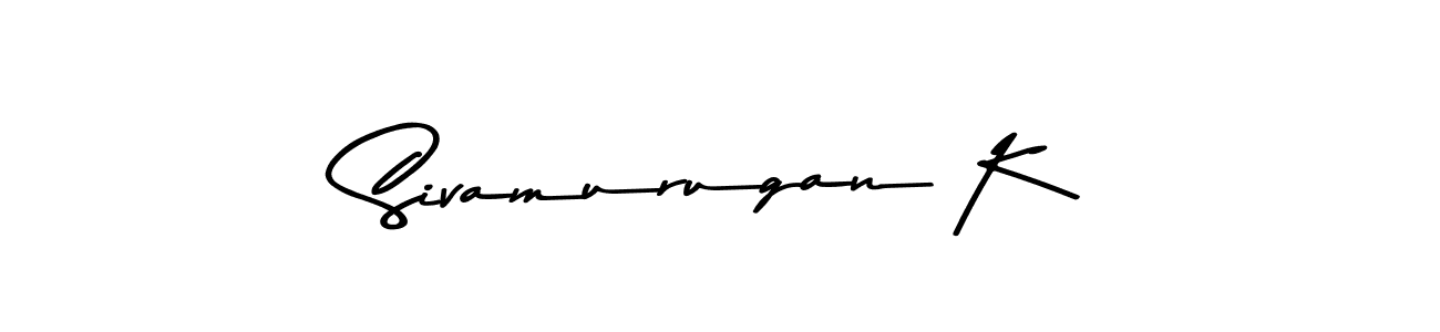 How to make Sivamurugan K name signature. Use Asem Kandis PERSONAL USE style for creating short signs online. This is the latest handwritten sign. Sivamurugan K signature style 9 images and pictures png