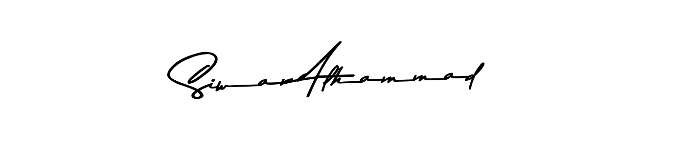 Create a beautiful signature design for name Siwar Alhammad. With this signature (Asem Kandis PERSONAL USE) fonts, you can make a handwritten signature for free. Siwar Alhammad signature style 9 images and pictures png