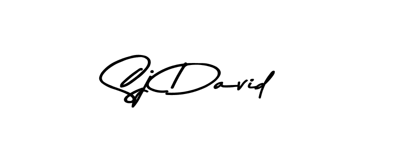 How to make Sj David name signature. Use Asem Kandis PERSONAL USE style for creating short signs online. This is the latest handwritten sign. Sj David signature style 9 images and pictures png