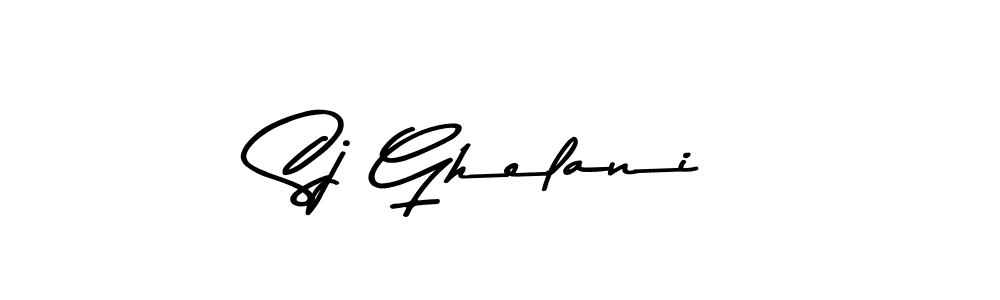 Use a signature maker to create a handwritten signature online. With this signature software, you can design (Asem Kandis PERSONAL USE) your own signature for name Sj Ghelani. Sj Ghelani signature style 9 images and pictures png
