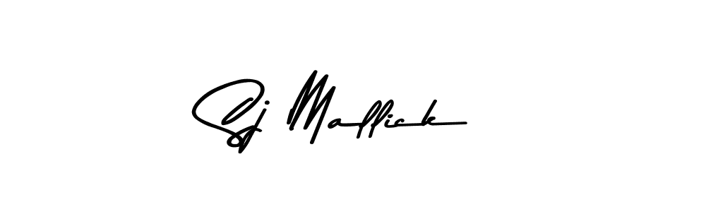 Create a beautiful signature design for name Sj Mallick. With this signature (Asem Kandis PERSONAL USE) fonts, you can make a handwritten signature for free. Sj Mallick signature style 9 images and pictures png