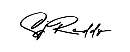 A stylish, flowing autograph style designed for name Sj Reddy using Asem Kandis PERSONAL USE typography. Perfect for digital creative projects. Sj Reddy signature style 9 images and pictures png