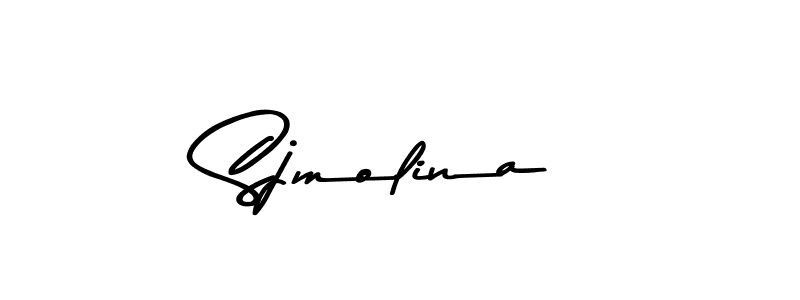 Make a beautiful signature design for name Sjmolina. With this signature (Asem Kandis PERSONAL USE) style, you can create a handwritten signature for free. Sjmolina signature style 9 images and pictures png