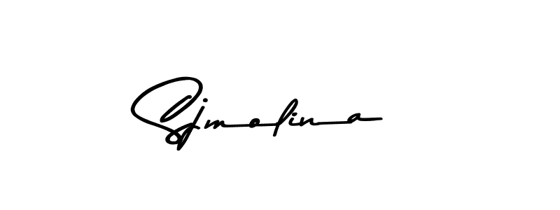 Create a beautiful signature design for name Sjmolina. With this signature (Asem Kandis PERSONAL USE) fonts, you can make a handwritten signature for free. Sjmolina signature style 9 images and pictures png