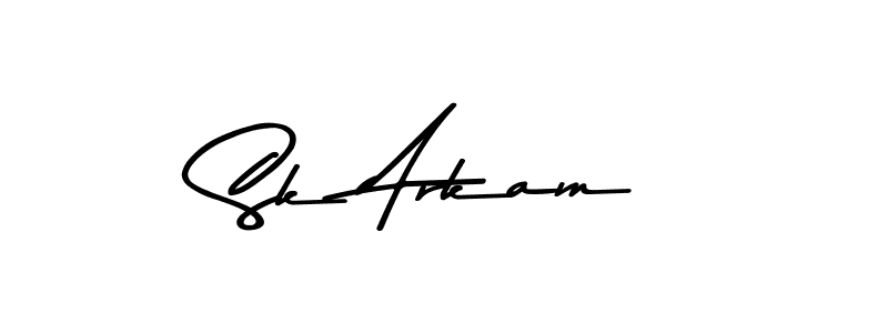 Create a beautiful signature design for name Sk Arkam. With this signature (Asem Kandis PERSONAL USE) fonts, you can make a handwritten signature for free. Sk Arkam signature style 9 images and pictures png
